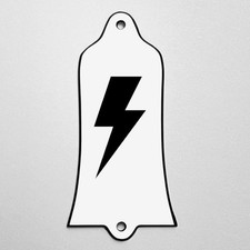 GUITAR TRUSS ROD COVER - Engraved Etched - Fit USA GIBSON - LIGHTNING BOLT White
