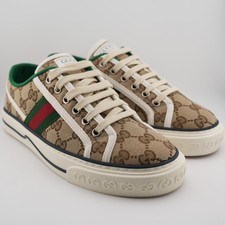 Tenis Gucci marrón de lona 1977 con cordones para mujer 7,5