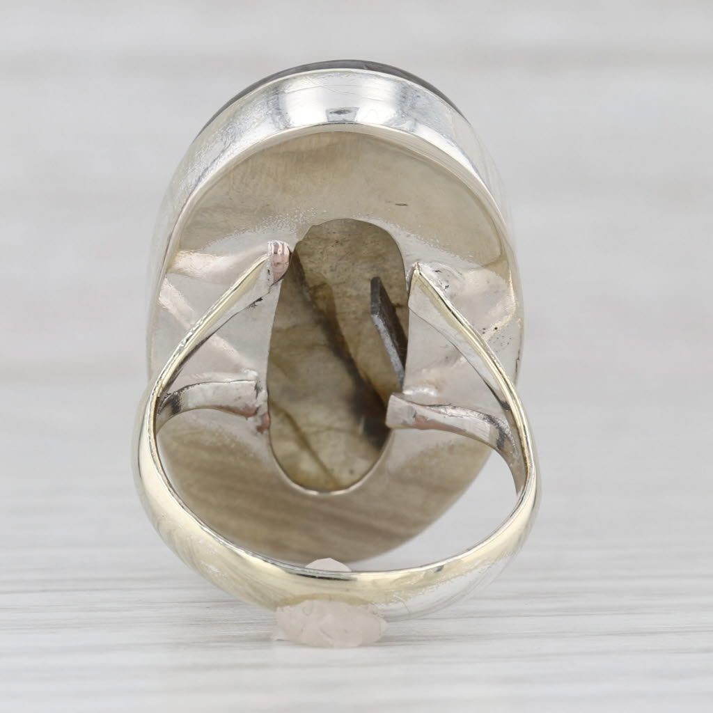 Large Labradorite Oval Cabochon Statement Ring St… - image 4