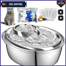 Hygienic 2L Cat Water Fountain - Stainless Steel with Built-in Filtration System