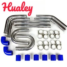 2.5" 64mm Aluminum Universal Turbo Antirust Intercooler Pipe Kit Hose Clamp