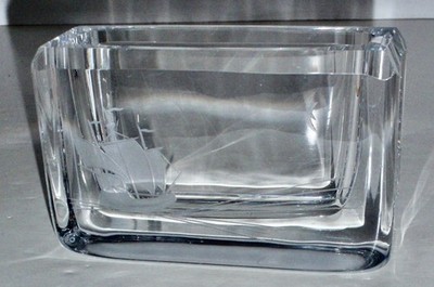 Bengt Edenfalk Swedish Designer  Skruf Crystal Sailing Ship/Moon Vase Signed