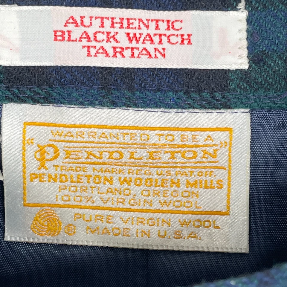 Vtg Pendleton Wool Midi Skirt Sz 16 Black Watch Tartan Plaid Academia Preppy* - Image 2 of 4