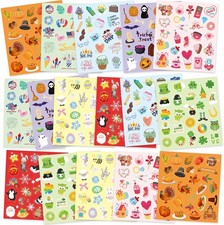 Holiday Stickers Assortment Seasonal Sticker Sheets for Kids