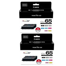 Canon 2 Pack CLI-65 Eight Color Ink Tank Value Pack for PIXMA Pro-200 Printer