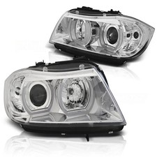 Scheinwerfer 3D Angel Eyes passend f�r BMW 3er E90 E91 Bj. 05-08 Chrom