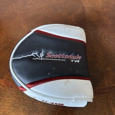 PING SCOTTDALE TR MALLET PUTTER HEADCOVER BLACK / WHITE / RED  USED 