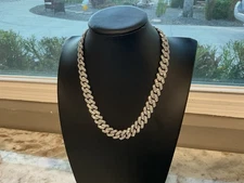18 Inch Mens And Women Miami Cuban Link Chain Iced Out Necklace HipHop #162