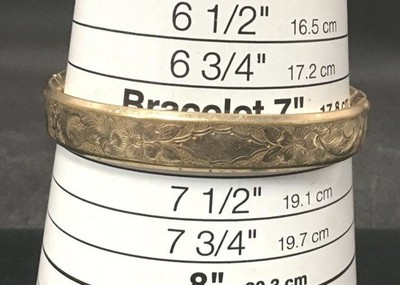 Antique Gold Bracelet LM & Co Gold Fill Bangle 7   1/2  Wide 17.39 Gr Test 7.63K