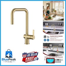 SUMERAIN Pull Out Kitchen Faucets Dual Sprayer Mode, Single Hole Stainless