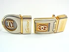 Vintage Cartier 2C & Gucci GG Men's Unisex Clothing Belt Buckle 2pcs set