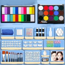 Face Painting Kit,18 Color 15 Color Non-toxic Water Activated Face Paint Pale...
