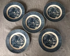 Vintage Currier and Ives 5  Dinner Plates