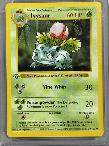 Pokemon Ivysaur 1st Edition Shadowless Base Set #30 CGC 8.5 NM/Mint 1999 - Picture 2 of 4