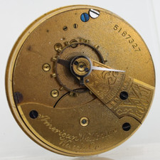 WALTHAM GRADE No. 1, 18s 7j POCKET WATCH MOVEMENT 5187327 FOR REPAIR CJ