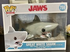 Funko Pop! Super 6 pulgadas: mandíbulas - gran tiburón blanco con tanque de buceo (6 pulgadas) #759