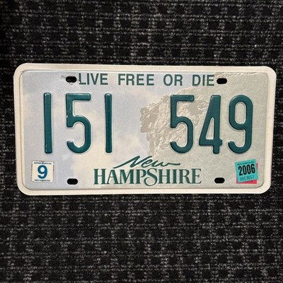 Original US Auto Kennzeichen Nummernschild USA   New Hampshire 