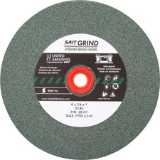 United Abrasives 28101 6x3/4x1 GC80 Green Silicon Carbide Bench Grinding Wheel