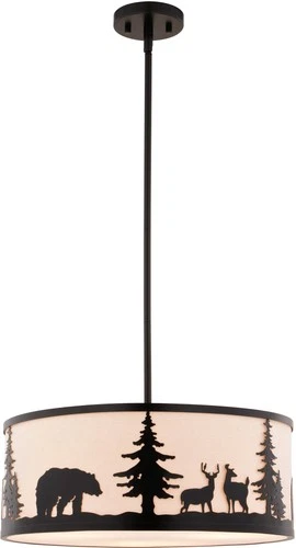 Vaxcel Lighting P0416 3 Light 18"W Suspension Pendant - Bronze - Picture 1 of 11