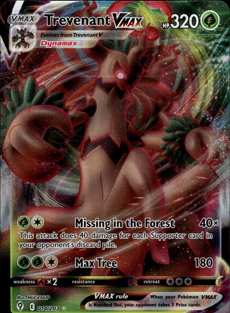 Trevenant VMAX Holo Ultra Rare SWSH07: Evolving Skies 014/203 NM