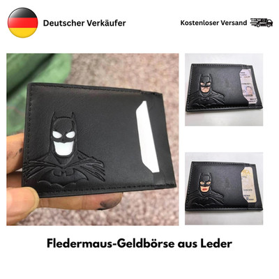 Personalized Leather Bat Wallet Superhero Mask Card Case Hero ID Wallet DE