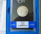 GSA 1880-CC Morgan Dollar NGC MS 62 w/Box, Coa