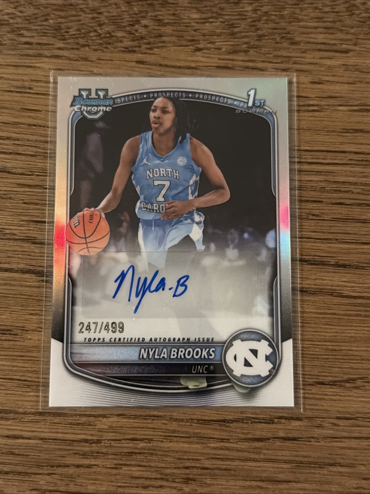 2025 Topps Bowman U Chrome Prospect AUTO Refractor #CPA-NR Nyla Brooks /499