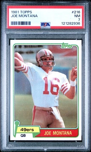 1981 Topps #216 Joe Montana RC - PSA 7 - NM