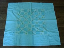 Baby Quilt Blanket, Handsewn, Vintage, 34 1/2" X 37"