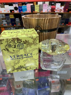 ''EMPTY BOTTLE  Versace Yellow Diamond 3 OZ Damaged Spray Top For Decoration