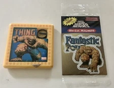 THING LOT: MAGNET (1996) & SLIDE PUZZLE (2006) - Fantastic Four’s Ben Grimm; New