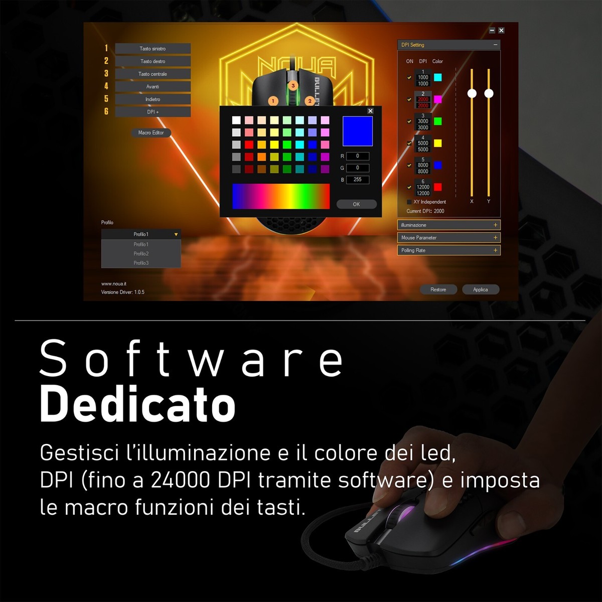 Glorious Model O  Glossy White  Gaming Mouse 12000DPI Pixart 3360 Optical Sensor Rgb 69g - Foto 3