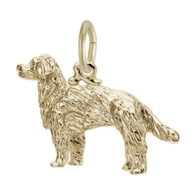 10K or 14K Gold Golden Retriever Charm by Rembrandt