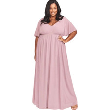 Show Me Your Mumu Emily Empire Maxi Dress in Antique Rose Chiffon. Size 1X. NWT!