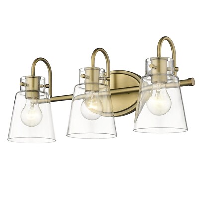 Acclaim Lighting Bristow 3 Light Vanity, Antique Brass/Clear - IN40092ATB