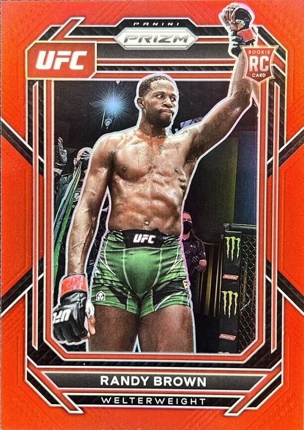 RANDY BROWN ~ 2023 Panini Prizm UFC Red Prizm #106 (#008/199) Rookie Card
