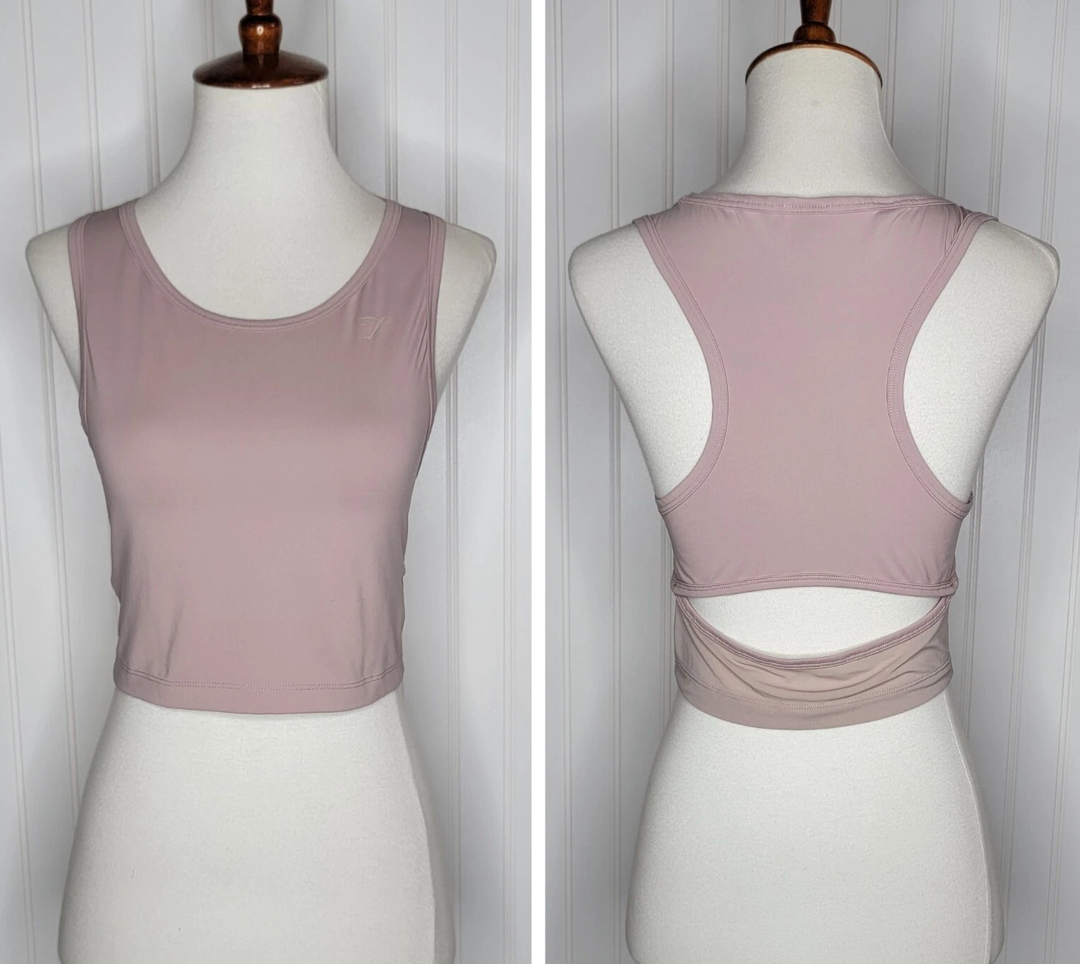gymshark crop open back mauve tank-top