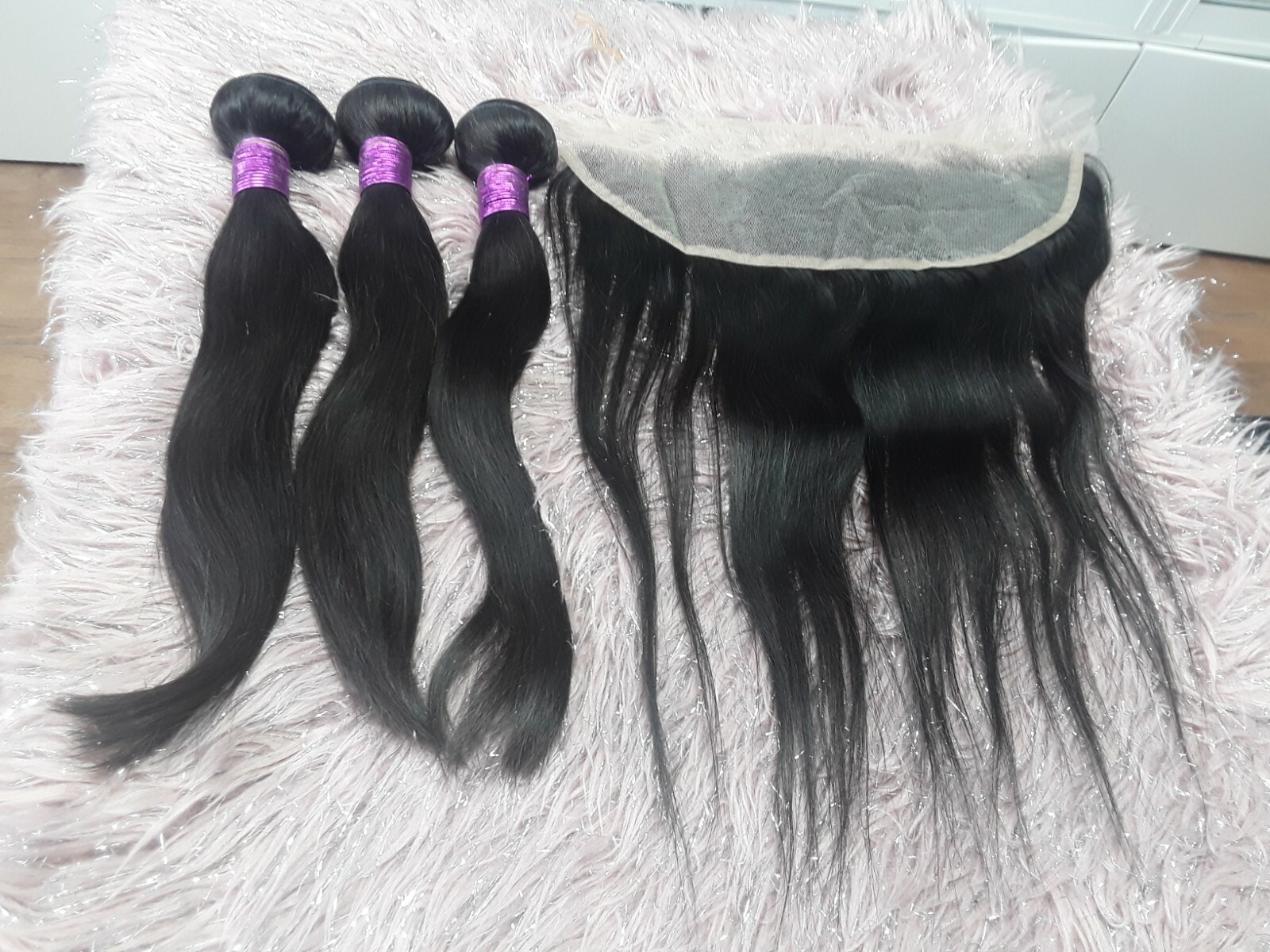 12A RAW BRAZILIAN VIRGIN HUMAN HAIR STRAIGHT 14+14+14&14INCHES 13X4 390g FRONTAL