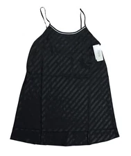 Flora Nikrooz Tonal Stripe Angela Collection Satin Chemise Women's Sleep Top NWT