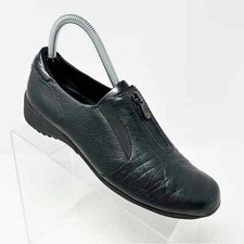 Munro Berkley Black Leather Lightweight Comfort Sneakers with Zipper Size 7
