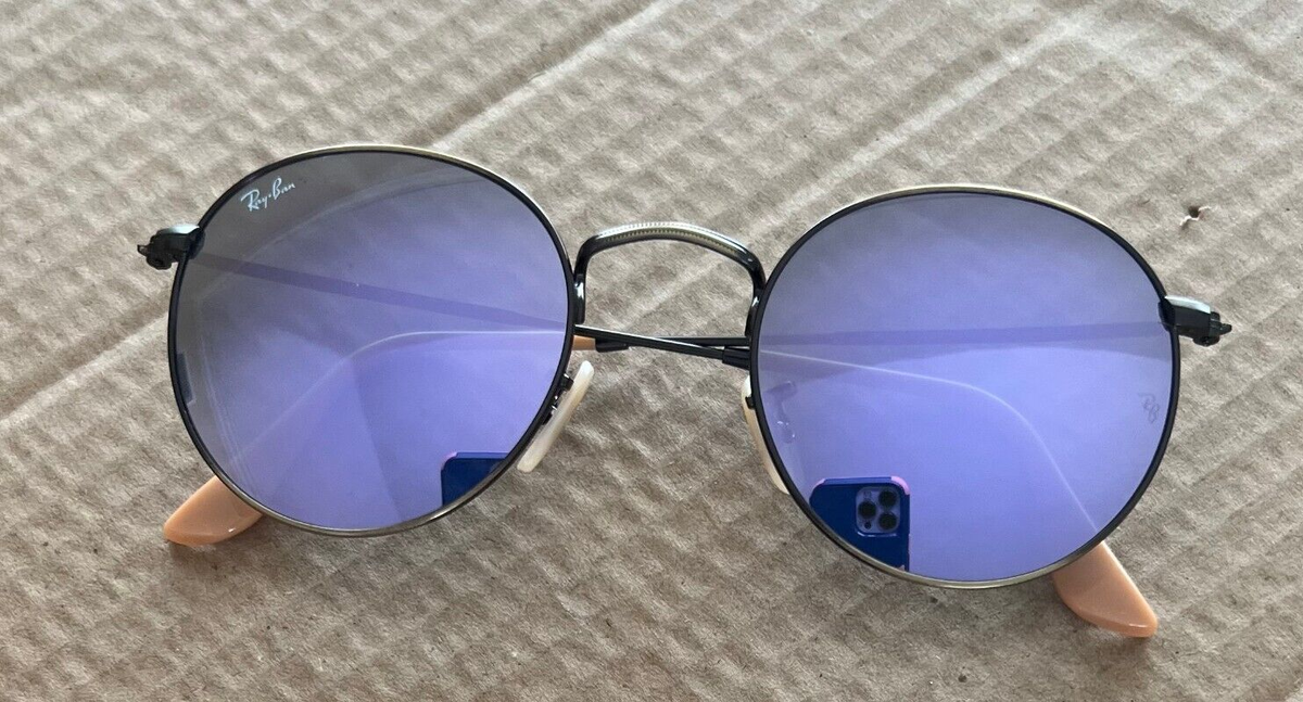 Ray-Ban RB3447 Round Metal Bronze Frame / Lilac Lenses  display picture 1
