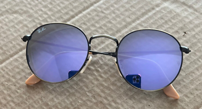 Ray-Ban RB3447 Round Metal Bronze Frame / Lilac Lenses Sunglasses