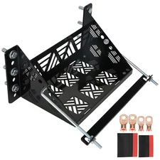 Universal Battery Box Mount Tray Holder Bracket Kit For Car Trailer Boat Truck