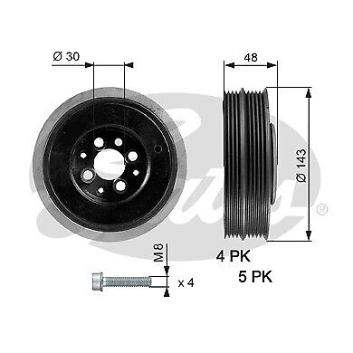 GATES TVD1015A Belt Pulley, crankshaft for AUDI,SKODA,VW - Bild 1 von 1