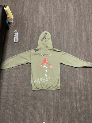 Nike Air Jordan x Travis Scott Cactus Jack Highest Hoodie Olive Size Small