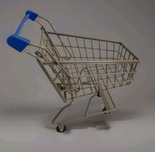 Mini Shopping Cart Metal Toy Or Dollhouse Accessory Display-Approx 10 x 10 x 7"