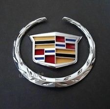 1x Front Grille 6 Emblem Color Wreath Crest Badge Symbol For Cadillac Ornament 1x Front Grille 6 Emblem Color Wreath Crest Badge Symbol For Cadillac Ornament