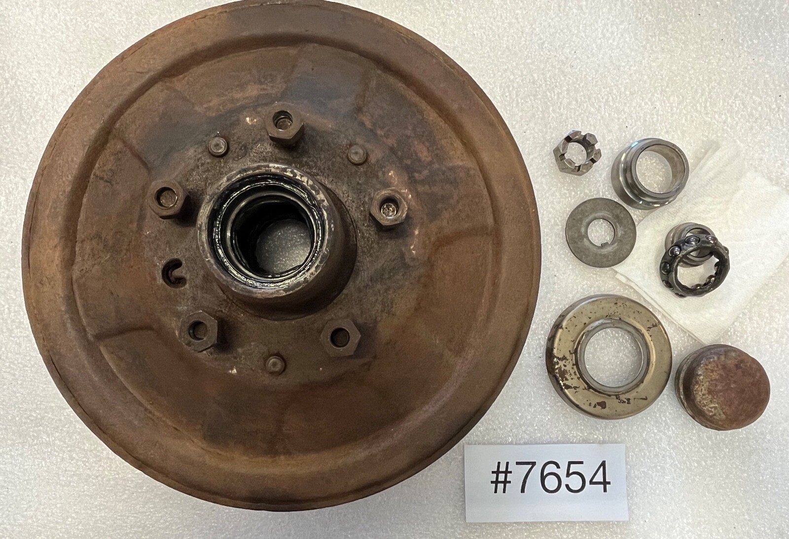 1949 Pontiac FRONT Brake Hub & Drum Inner & Outer Bearings All in Pics #6654