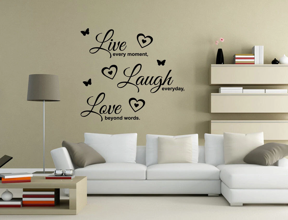 Live every moment Laugh everyday Wall Quotes Wall Stickers UK 32KB