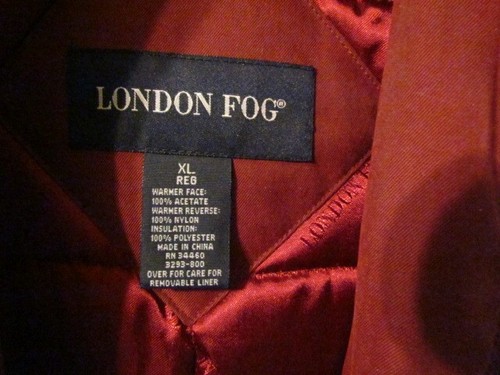 LONDON FOG womens hooded jacket, maroon in color, size XL reg. Removable liner - Afbeelding 2 van 7